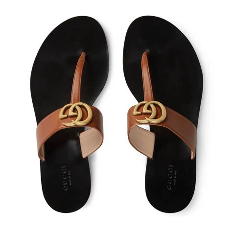 brown gucci thong sandals|Gucci sandals women brown.